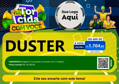 Modelo de Cartaz para Cartaz A4 Horizontal com o tema Na Torcida Com Você - Copa para Concessionaria de Carros