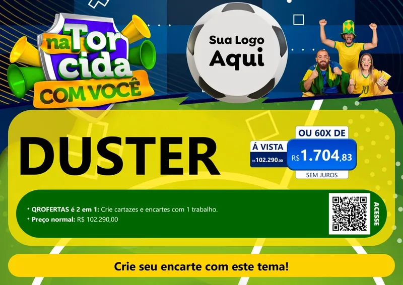 Modelo de Cartaz para Cartaz A4 Horizontal com o tema Na Torcida Com Você - Copa para Concessionaria de Carros