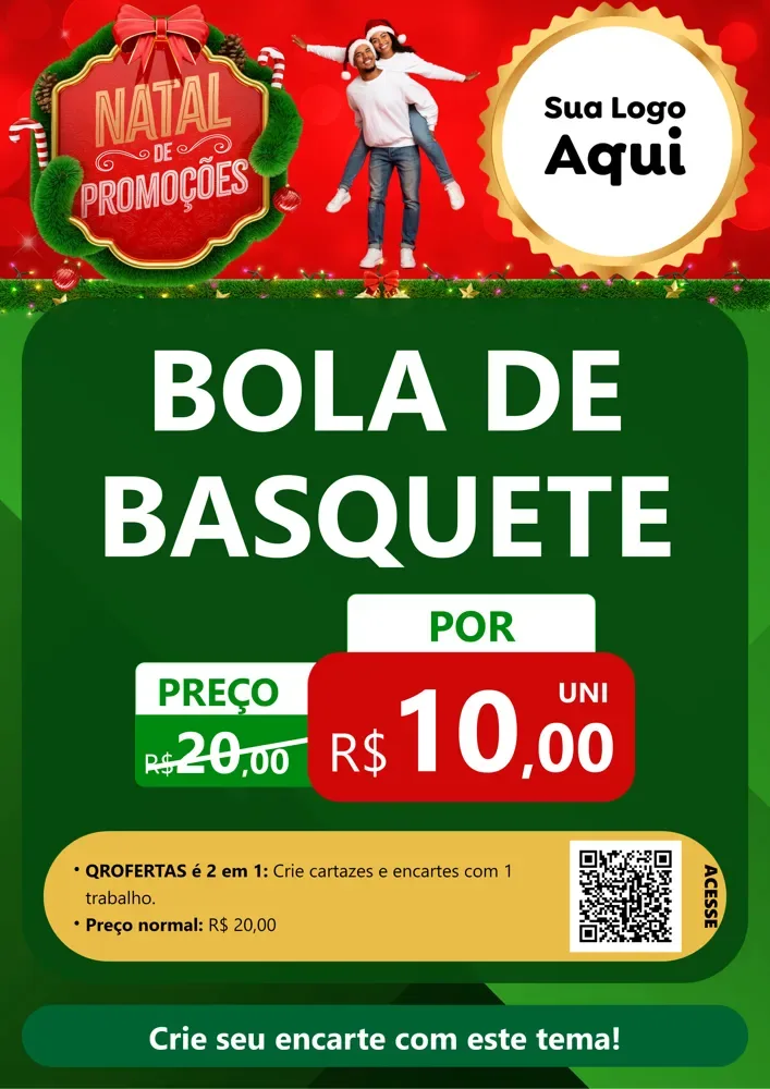 Modelo de Cartaz para Cartaz A4 Vertical com o tema Natal de Promoções para Artigos Esportivos