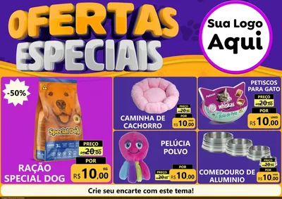 Modelo de Encarte para Encarte A4 Horizontal com o tema Ofertas Especiais para Pet Shop