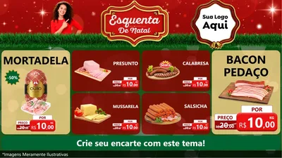 Modelo de TV para TV Horizontal com o tema Esquenta de Natal para Frios e Laticínios