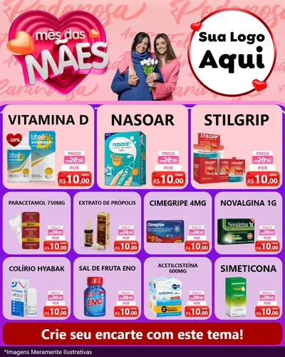 Modelo de Rede Social para Feed Instagram com o tema Mês Das Mães para Farmácia