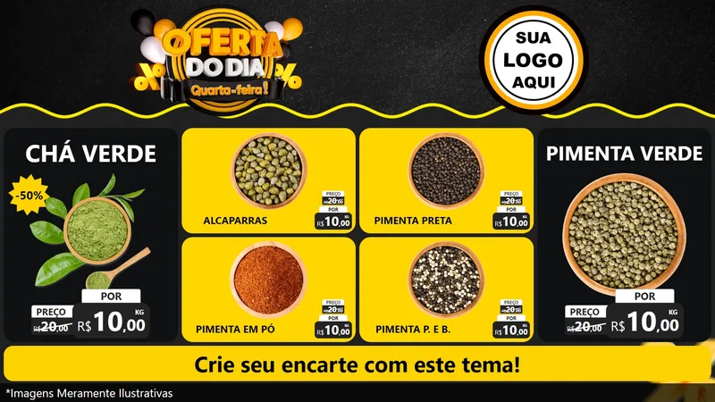 Modelo de TV para TV Horizontal com o tema Oferta do Dia - Quarta Feira! para Produtos Naturais