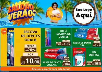 Modelo de Encarte para Encarte A4 Horizontal com o tema Saldão de Verão para Higiene Pessoal