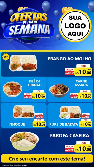 Modelo de TV para TV Vertical com o tema Ofertas de Fim de Semana para Restaurante