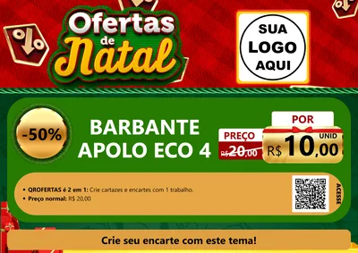 Modelo de Cartaz para Cartaz A4 Horizontal com o tema Ofertas de Natal para Armarinho e Aviamentos