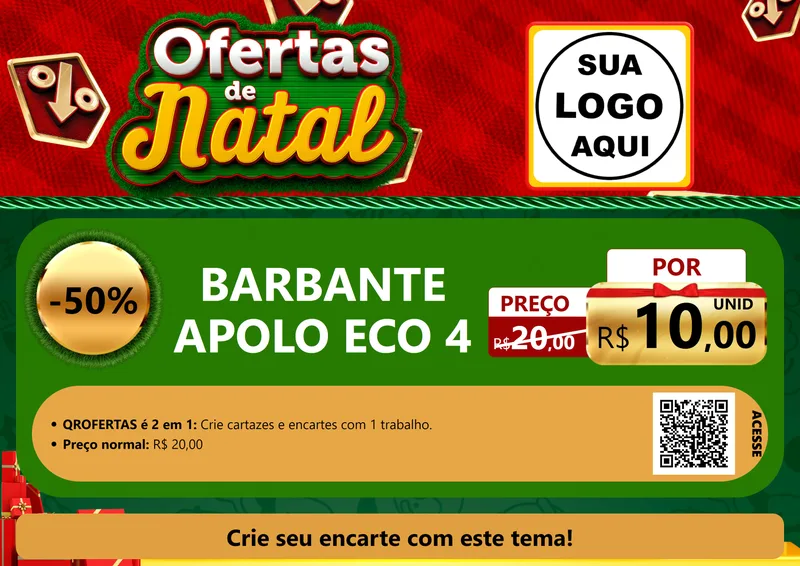 Modelo de Cartaz para Cartaz A4 Horizontal com o tema Ofertas de Natal para Armarinho e Aviamentos