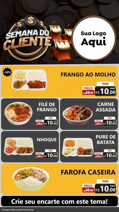 Modelo de TV para TV Vertical com o tema Semana do Cliente para Restaurante