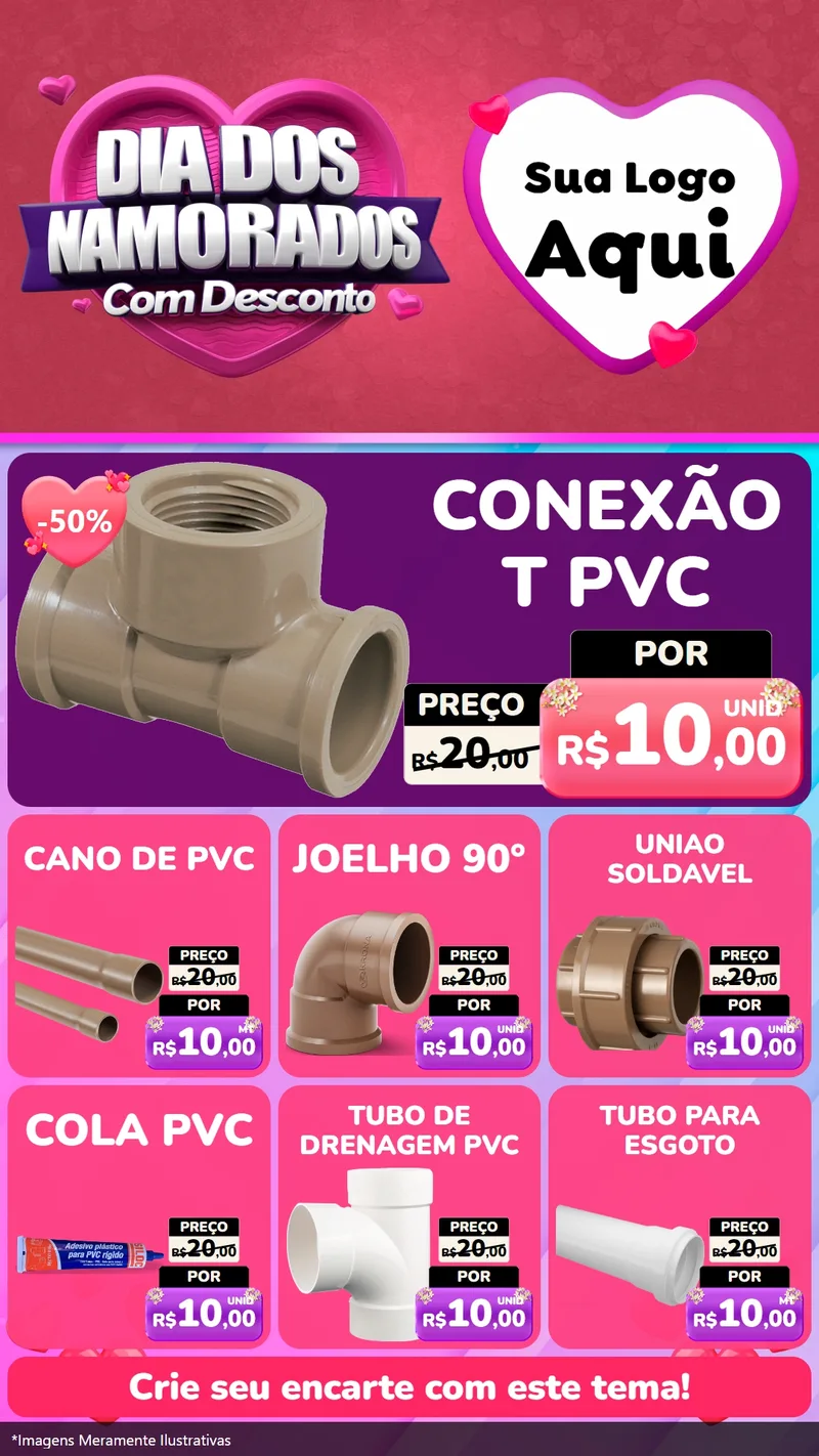 Modelo de Rede Social para Stories com o tema Dia Dos Namorados Com Desconto para Tubos e conexões