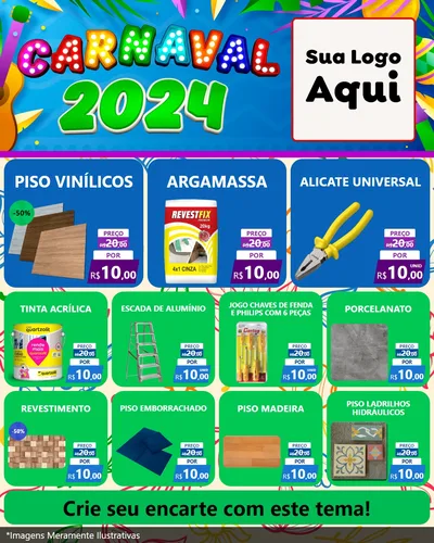 Modelo de Rede Social para Feed Instagram com o tema Carnaval 2027 para Material para Construção