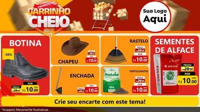 Modelo de TV para TV Horizontal com o tema Promoção carrinho cheio para Agropecuária