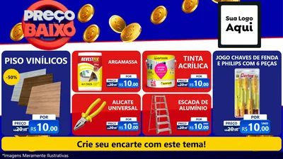 Modelo de TV para TV Horizontal com o tema Preço Baixo para Material para Construção