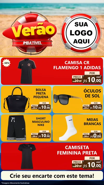Modelo de TV para TV Vertical com o tema Verão Imbatível para Roupas e acessórios