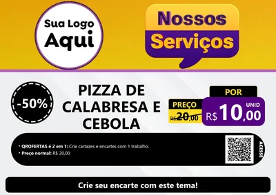 Modelo de Cartaz para Cartaz A4 Horizontal com o tema Nossos Serviços para Pizzaria