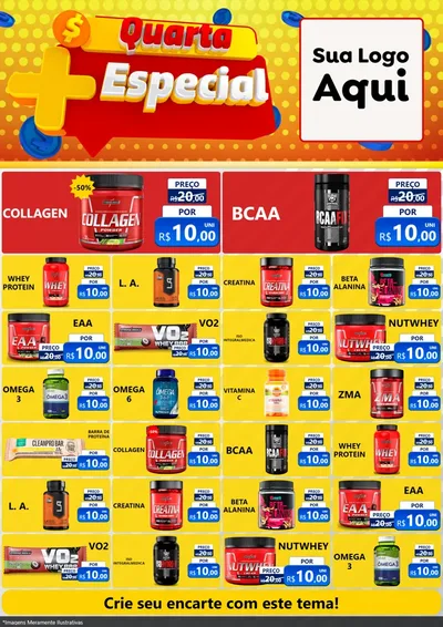 Modelo de Encarte para Encarte A4 Vertical com o tema Quarta Mais Especial para Suplementos alimentares