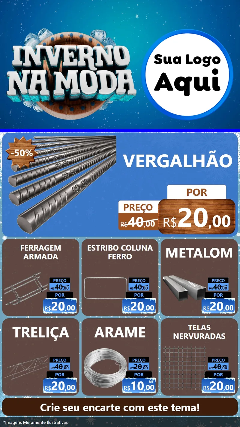 Modelo de Rede Social para Stories com o tema Inverno na Moda para Ferragens