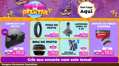 Modelo de TV para TV Horizontal com o tema Folia de Ofertas para Moto peças