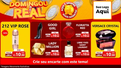 Modelo de TV para TV Horizontal com o tema Domingou do Real para Perfumes