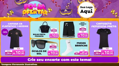 Modelo de TV para TV Horizontal com o tema Folia de Ofertas para Roupas e acessórios