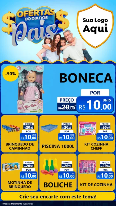 Modelo de Rede Social para Stories com o tema Ofertas do Dia dos Pais para Brinquedos