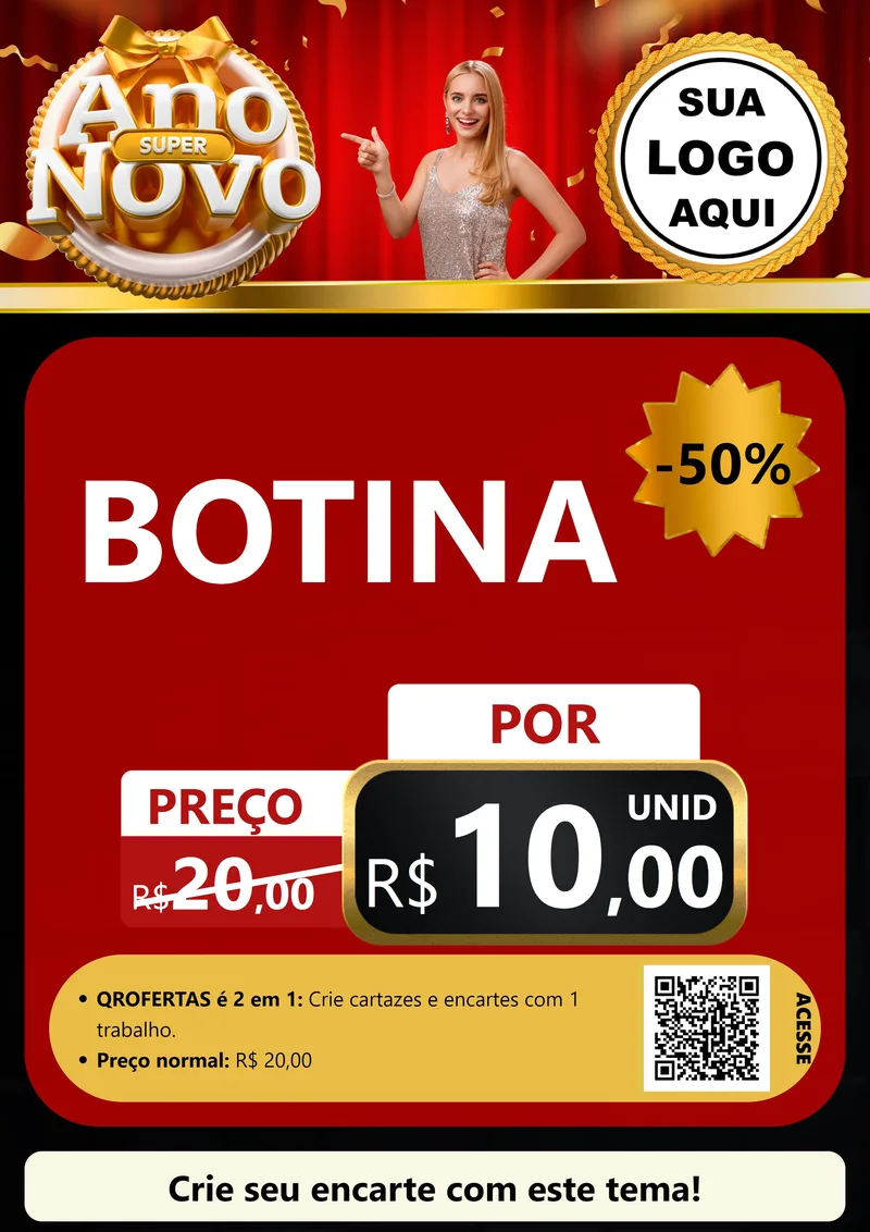 Modelo de Cartaz para Cartaz A4 Vertical com o tema Super Ano Novo para Agropecuária