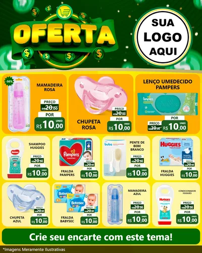 Modelo de Rede Social para Feed Instagram com o tema Oferta para Bebês