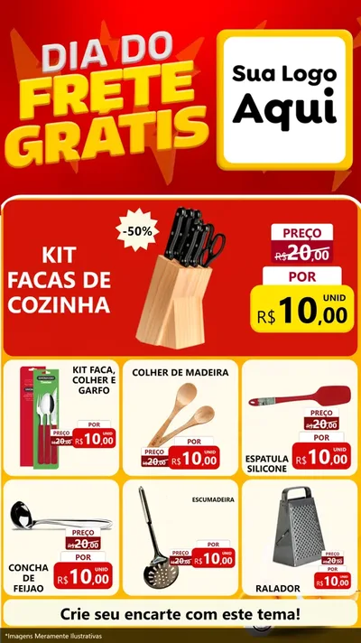 Modelo de Rede Social para Stories com o tema Dia do Frete Grátis para Utilidades Domésticas