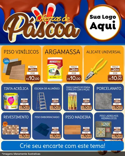 Modelo de Rede Social para Feed Instagram com o tema Ofertas de Páscoa para Material para Construção