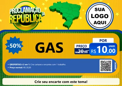 Modelo de Cartaz para Cartaz A4 Horizontal com o tema Proclamação da República para Água e gás