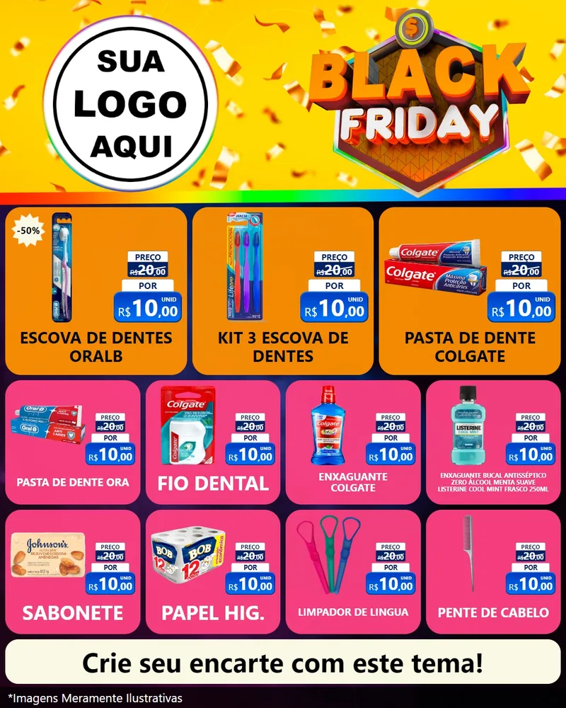 Modelo de Rede Social para Feed Instagram com o tema Black Friday para Higiene Pessoal