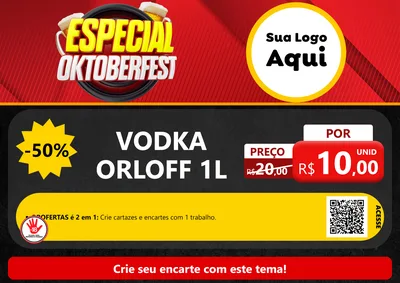 Modelo de Cartaz para Cartaz A4 Horizontal com o tema Especial Oktoberfest para Distribuidora de bebidas