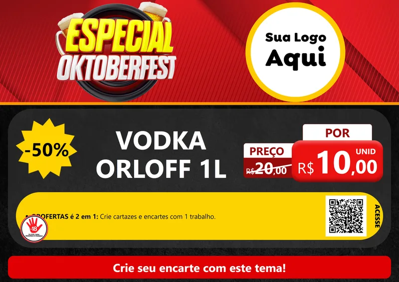 Modelo de Cartaz para Cartaz A4 Horizontal com o tema Especial Oktoberfest para Distribuidora de bebidas