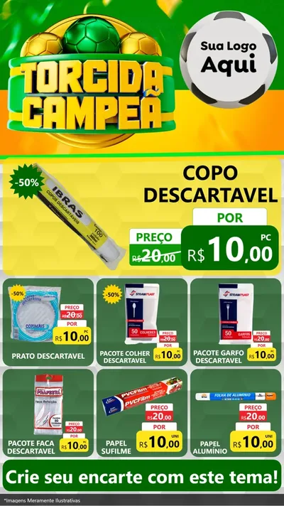 Modelo de Rede Social para Stories com o tema Torcida Campeã - Copa para Embalagens