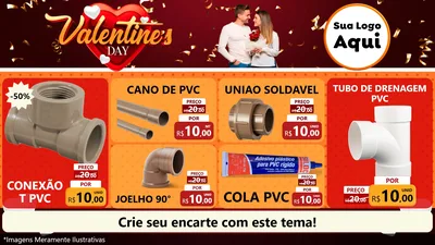 Modelo de TV para TV Horizontal com o tema Valentine's Day para Tubos e conexões