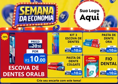 Modelo de Encarte para Encarte A4 Horizontal com o tema Semana da Economia para Higiene Pessoal