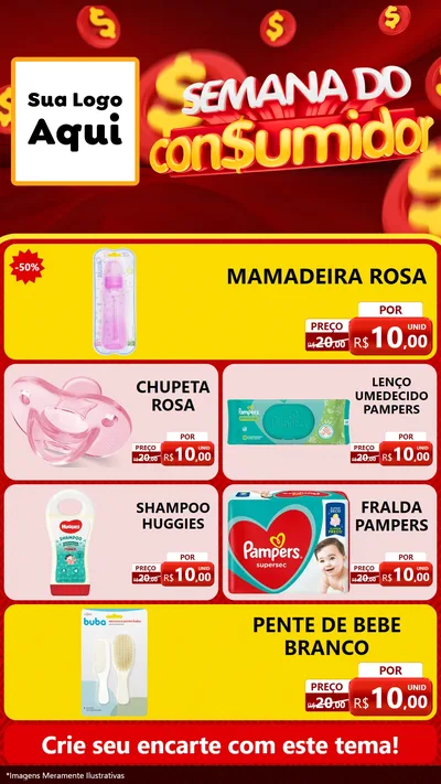Modelo de TV para TV Vertical com o tema Semana do Consumidor para Bebês