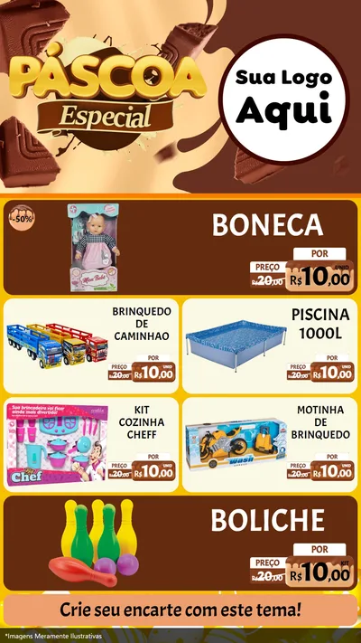 Modelo de TV para TV Vertical com o tema Páscoa Especial para Brinquedos