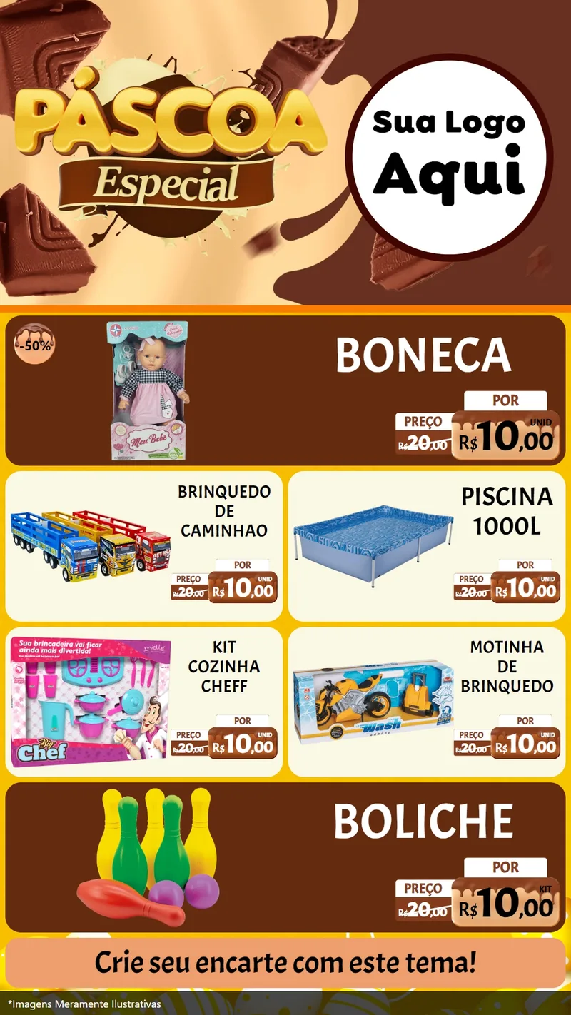 Modelo de TV para TV Vertical com o tema Páscoa Especial para Brinquedos
