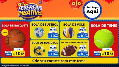Modelo de TV para TV Horizontal com o tema Fevereiro Imbatível para Artigos Esportivos