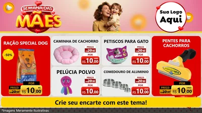 Modelo de TV para TV Horizontal com o tema Semana das Mães para Pet Shop