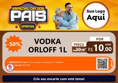 Modelo de Cartaz para Cartaz A4 Horizontal com o tema Especial Dia dos Pais para Distribuidora de bebidas