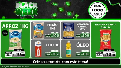 Modelo de TV para TV Horizontal com o tema Black Week para Supermercado