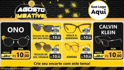 Modelo de TV para TV Horizontal com o tema Agosto Imbatível para Óticas