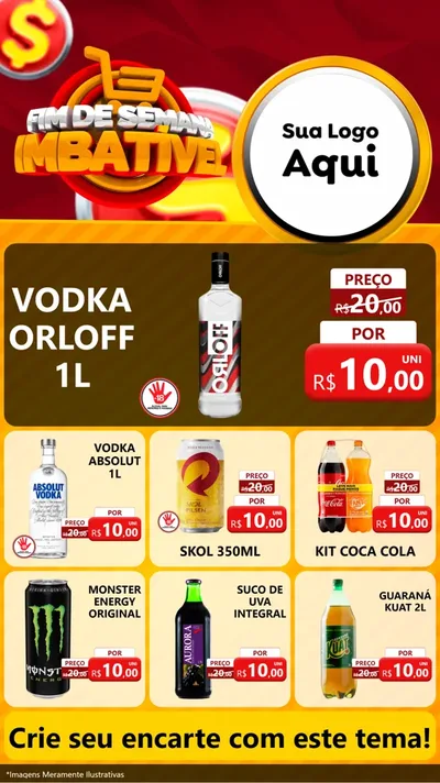 Modelo de Rede Social para Stories com o tema Fim de Semana Imbatível para Distribuidora de bebidas