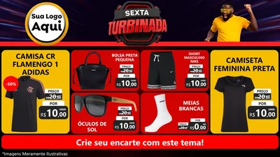Modelo de TV para TV Horizontal com o tema Sexta Turbinada para Roupas e acessórios