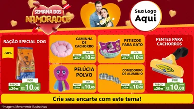 Modelo de TV para TV Horizontal com o tema Semana dos Namorados para Pet Shop