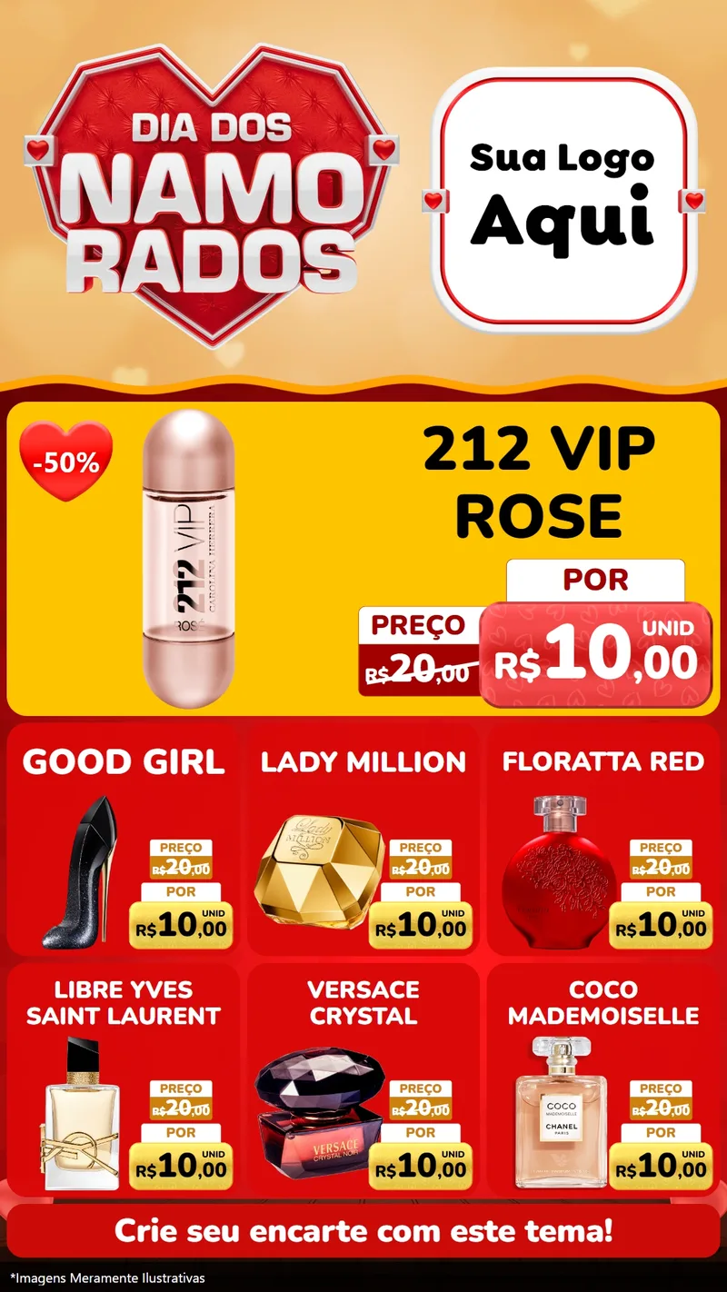 Modelo de Rede Social para Stories com o tema Dia dos Namorados para Perfumes