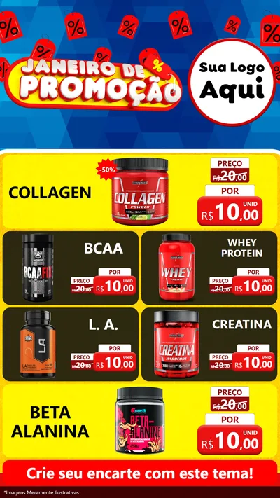Modelo de TV para TV Vertical com o tema Janeiro de Promoção para Suplementos alimentares