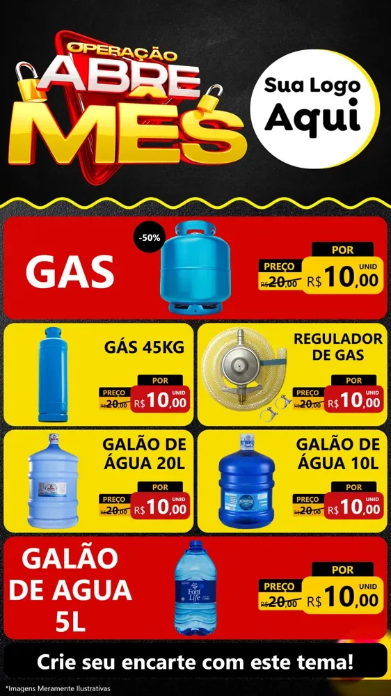 Modelo de TV para TV Vertical com o tema Operação Abre Mês para Água e gás