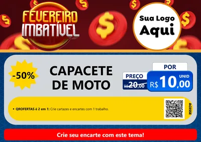 Modelo de Cartaz para Cartaz A4 Horizontal com o tema Fevereiro Imbatível para Moto peças